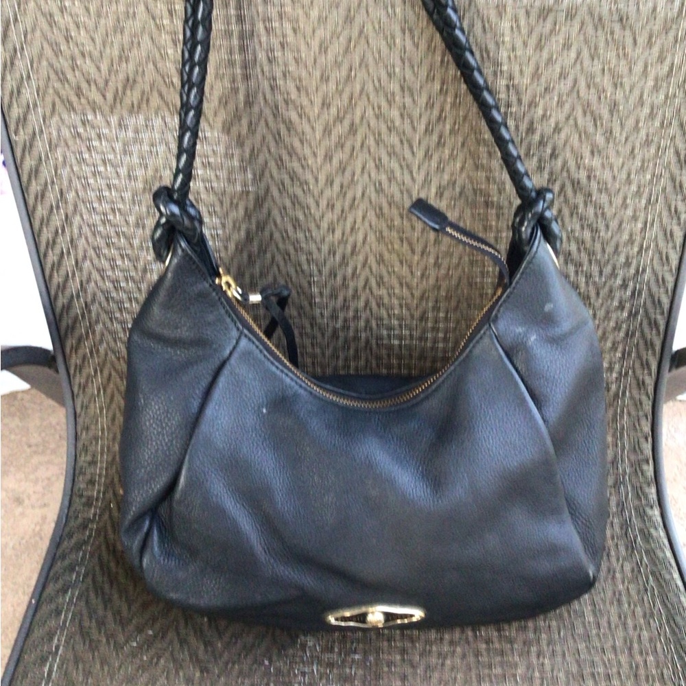 Elliott Lucca Black Leather Shoulder Bag